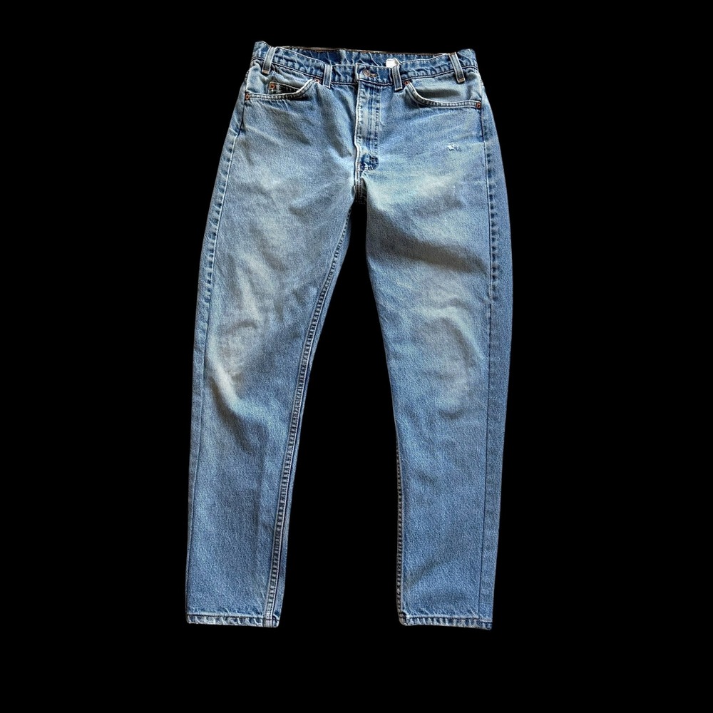 Vintage Levis 505 Orange Tab Jeans 34x31 Light Wash Straight Leg 90s Denim